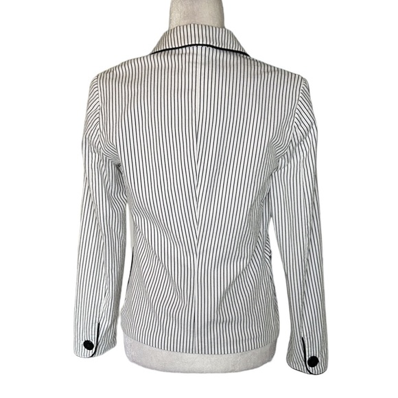 Lacoste Black & White Striped Blazer Jacket - 40 / M - Picture 6 of 11